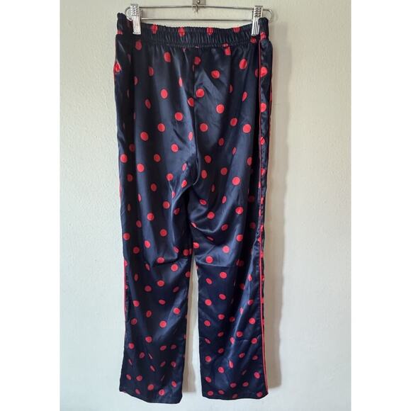 ABERCOMBIE & Fitch Pajama Size Small Blue Red Polka Dot Print Pants Shirt - Picture 7 of 8